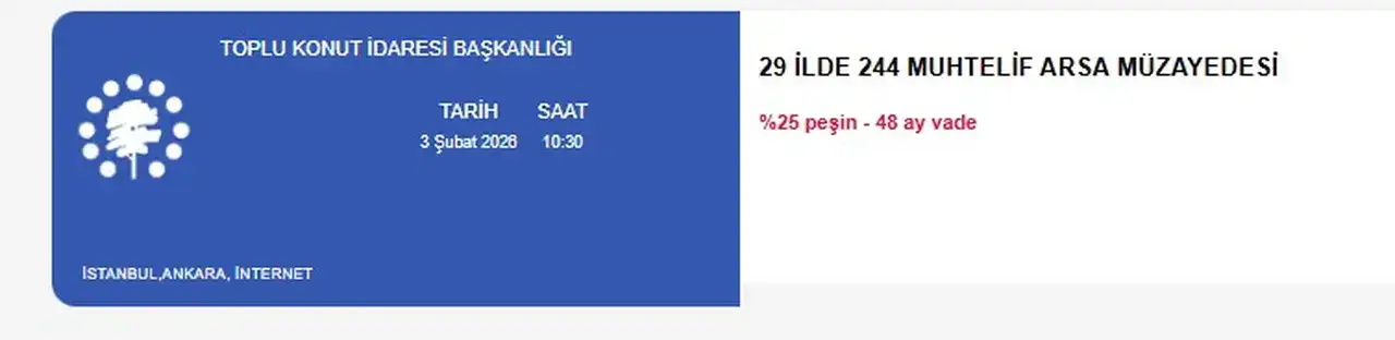 Antalya’da 30 TOKİ Arsası Satılıyor 1